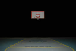 Basketball court with words: You only got one shot do not miss your chance to blow